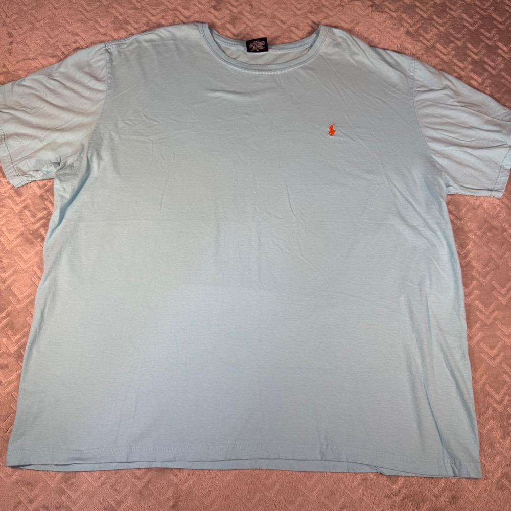 Vintage Polo Ralph Lauren T Shirt XXL Blue Crew Neck Tee Cotton Pony Logo Y2K